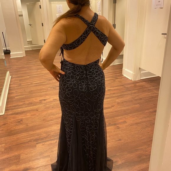 ASK/In consignment Blue cocktail/prom dress. Worn 1. Bought new at Camille’s - Picture 2 of 4